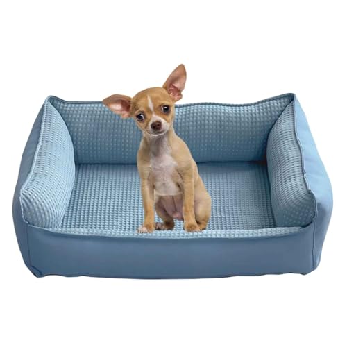 PJDDP Hundebett, Hundesofa, Katzenbett Mit Abnehmbarem Waschbarem Bezug, Rutschfestem Boden, Erhöhte Ränder Für Mittelgroße & Kleine Hunde,Blau,L PJDDP Hundebett, Hundesofa, Katzenbett Mit Abnehmbarem Waschbarem Bezug, Rutschfestem Boden, Erhöhte Ränder Für Mittelgroße & Kleine Hunde,Blau,L von PJDDP