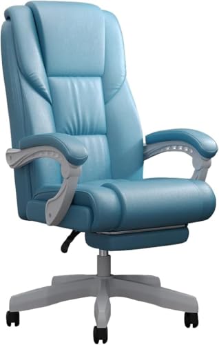 PJGFBYT Bürostuhl mit hoher Rückenlehne und Armlehnen, moderner Chefsessel mit verstellbarer Höhe und Neigung (Farbe: Blauer Stuhl) von PJGFBYT