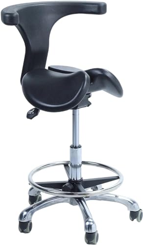 PJGFBYT Ergonomischer Sattelstuhl oder Hocker im Sattel-Stil, mit geteilter Sitzfläche, medizinischer Rollstuhl mit Rückenstütze und zwei Neigungsoptionen, Zahnarztpraxis, Zuhause (Größe: 48–60 cm von PJGFBYT