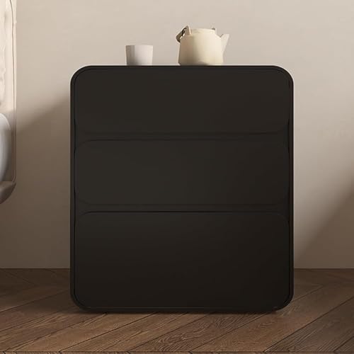 PJGFBYT Minimalistischer Schlafzimmer-Nachttisch aus Massivholz, modernes weißes Leder mit 3 Schubladen, cremefarben, stilvoller bodenstehender Aufbewahrungsschrank, keine Montage erforderlich. Größe PJGFBYT Minimalistischer Schlafzimmer-Nachttisch aus Massivholz, modernes weißes Leder mit 3 Schubladen, cremefarben, stilvoller bodenstehender Aufbewahrungsschrank, keine Montage erforderlich. Größe von PJGFBYT