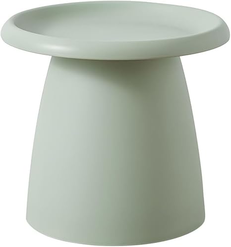 PJGFBYT Moderner Couchtisch mit rundem Sockel, nordischer Pilz, Balkon, schlichter, moderner Mini-Beistelltisch aus Kunststoff (Größe: 50 x 50 x 45 cm, Farbe: Grün, einfarbig) von PJGFBYT