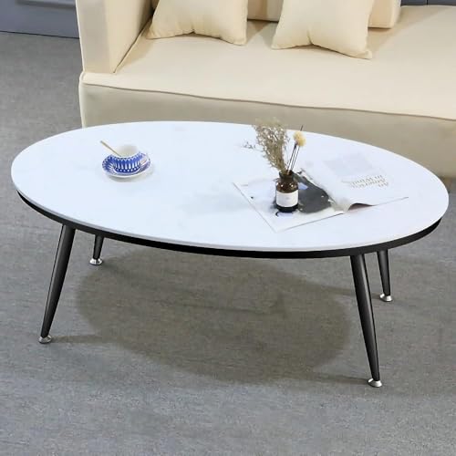 PJGFBYT Ovaler Marmor-Couchtisch, Wohnzimmer-Mitteltisch, Couchtisch, moderne Marmorstruktur, Sofatisch (Farbe: A) von PJGFBYT