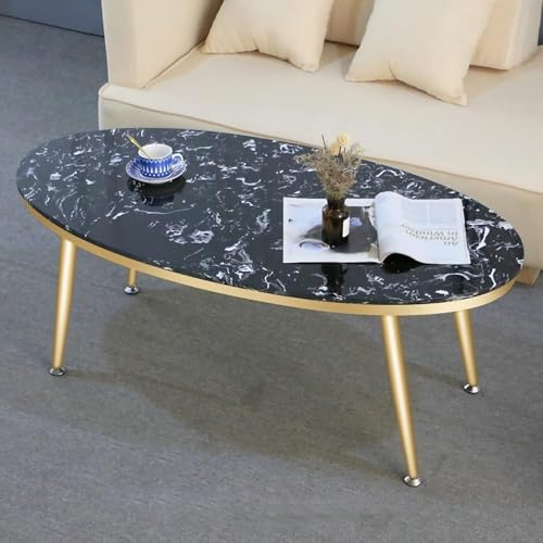 PJGFBYT Ovaler Marmor-Couchtisch, Wohnzimmer-Mitteltisch, Couchtisch, moderne Marmorstruktur, Sofatisch (Farbe: F) von PJGFBYT
