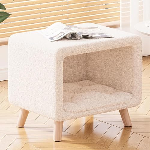 PJGFBYT Schlafzimmer-Beistelltisch mit 1 Stauraum, moderner Nachttisch mit Stauraum (Größe: 35 x 40 x 50 cm, Farbe: Weiß) von PJGFBYT