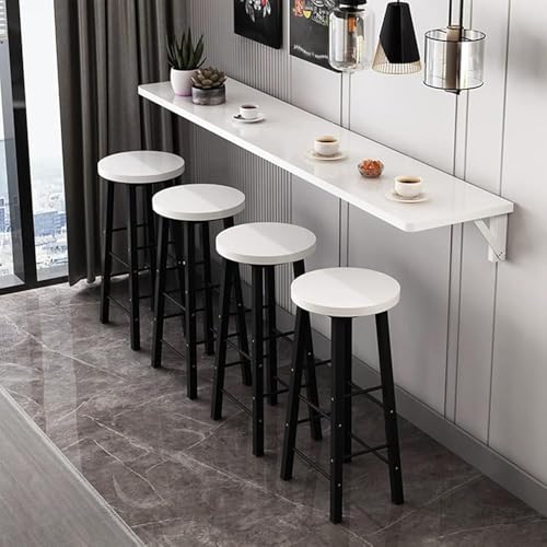 PJGFBYT Wandmontierter Esstisch, Küchenwandtisch, Hängetisch, Bartisch, Wandküchentisch, zusammenklappbarer Küchentisch (Größe: 100 x 40 cm, Farbe: Weiß) von PJGFBYT