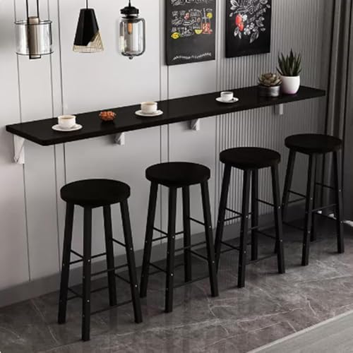 PJGFBYT Wandmontierter Esstisch, Küchenwandtisch, Hängetisch, Bartisch, Wandküchentisch, zusammenklappbarer Küchentisch (Größe: 120 x 40 cm, Farbe: Schwarz) von PJGFBYT