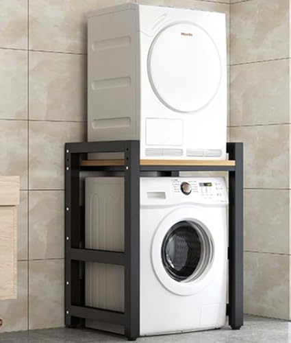 Waschmaschinenschrank, Waschmaschinen-Aufbewahrungseinheit, Stapelset für Waschmaschine und Trockner, Waschmaschinen-Aufbewahrungsregal für Badezimmer, Küche, Balkon, Wäscher (Größe: Schwarz, Farbe: von PJGFBYT