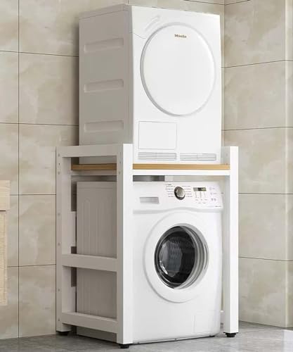 Waschmaschinenschrank, Waschmaschinen-Aufbewahrungseinheit, Stapelset für Waschmaschine und Trockner, Waschmaschinen-Aufbewahrungsregal für Badezimmer, Küche, Balkon, Wäscher (Größe: Weiß, Farbe: von PJGFBYT