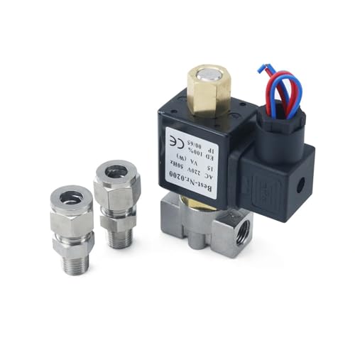 1/4 "normalerweise offen SS 304 Edelstahl Magnetventil 2 Weg Öl Säure Rohr Fitting Rohr DSJ-M YDF-LOK AC220V DC12V(With 1Clamp,AC220V) von PJKTBEYI