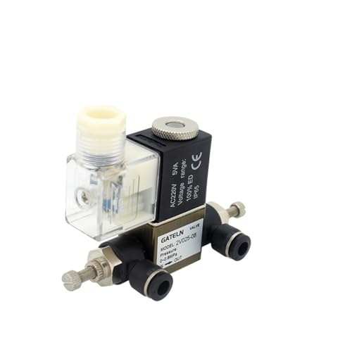 2V025-08 Normalerweise geschlossenes pneumatisches Steuerventil 24 V 220 V 1/4 Zoll BSP 2-Wege-Luftmagnetventil mit 2 Positionen(With 4mm Fittings-02) von PJKTBEYI