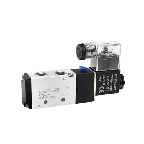 4V110 4V210 4V310 pneumatische elektrische 5-Wege-2-Positions-Steuerung Luft-Gas-Magnetverteilerventil-Gruppensatz(4V210-08-7F) von PJKTBEYI