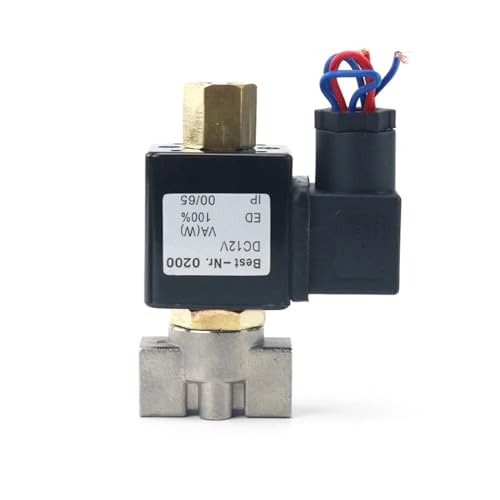AC 220 V 1/4 "Schließer Magnetventil aus Edelstahl DN8 2-Wege-Öl-Säure-Gas-Rohr mit gemeinsamem Gewindefutter VX2120-08-SS-NO(1PC K25 Clamp) von PJKTBEYI