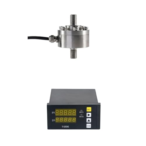 Balg-Wägezellensensor mit Anzeigeanzeige, Druck- und Zugkraftwägezellen zur Kraftmessung 50 kg, 100 kg, 200 kg, 300 kg(100KG and Indicator) von PJKTBEYI