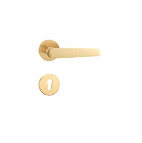 PJKTBEYI Geteiltes, geräuschloses Türschloss aus reinem Kupfer. Zimmertürgriff. Alle Kupferschlosskerne. Schlafzimmer, Zuhause, Zimmertürschloss(Brushed Copper Split Silent) von PJKTBEYI