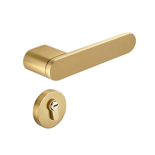 PJKTBEYI HC-614 Zinklegierung Split Lock Nordic Indoor Silent Mechanical Lock Zimmer Holztürschloss Kanaltürschloss(Golden) von PJKTBEYI