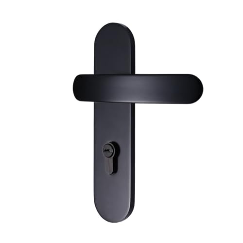 PJKTBEYI Innen Holz Türschloss Schlafzimmer Stille Haushalt Massivholz Split Türschloss Zimmer Griff Schloss(DS 732015 Matte Black) von PJKTBEYI