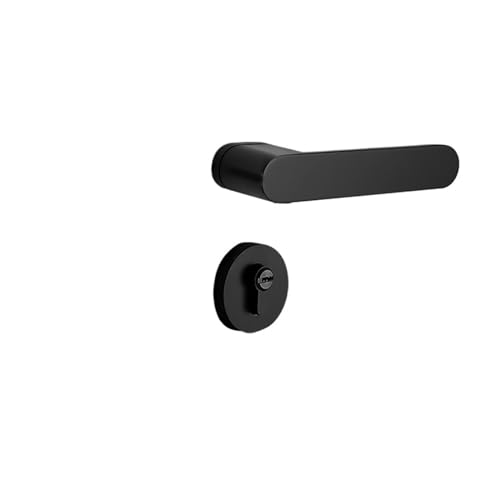 PJKTBEYI Minimalistisches ökologisches Türschloss Innenschlafzimmertürschloss Schwarz Grau Modern Magnetisch Leises Licht Luxus Holztürschloss Türgriff(Black Silent 35-45MM Without Key) von PJKTBEYI