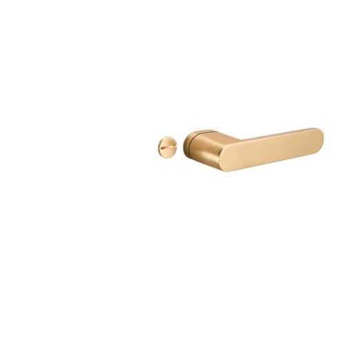 PJKTBEYI Minimalistisches ökologisches Türschloss Innenschlafzimmertürschloss Schwarz Grau Modern Magnetisch Leises Licht Luxus Holztürschloss Türgriff(Brushed Gold 35-45MM Without Key) von PJKTBEYI