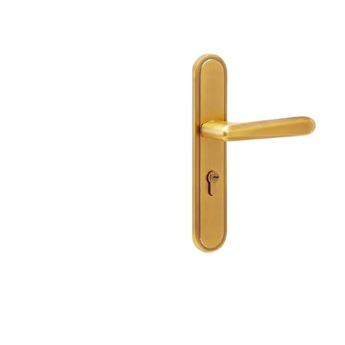 PJKTBEYI Schlafzimmer Türschloss Einfache Innen Magnetische Stille Mechanische Bronze Zink-Legierung Griff Schloss Hause Zimmer Holz Türschloss(Type B Yellow Bronze) von PJKTBEYI