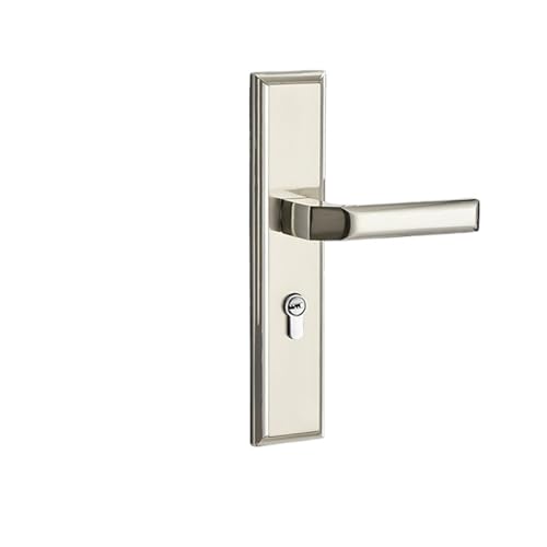 PJKTBEYI Schwarzes einfaches Türschloss for Schlafzimmer im Innenbereich, leises Haushaltstürschloss aus Holz, massiver Griff aus Zinklegierung(Brushed Nickel) von PJKTBEYI