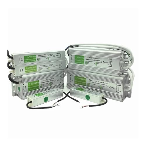 PJKTBEYI Wasserdichter IP67-LED-Treiber, AC/DC 12 V/24 V, 10 W, 15 W, 20 W, 25 W, 30 W, 36 W, 45 W, 50 W, 60 W, 80 W, 100 W, 120 W, 150 W, Netzteil for LED-Streifenlicht(DC 12V,15W) von PJKTBEYI