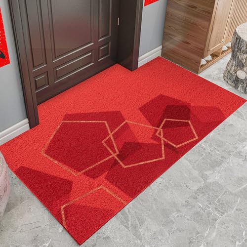 PJKUIFYX Fußmatte Unregelmäßiges Muster Schmutzfangmatte Eingangsbereich Fussmatte Innen & Außen, rutschfeste Türmatte,PVC Fußmatten Haustür Waschbar,Rot,C-60 * 90CM PJKUIFYX Fußmatte Unregelmäßiges Muster Schmutzfangmatte Eingangsbereich Fussmatte Innen & Außen, rutschfeste Türmatte,PVC Fußmatten Haustür Waschbar,Rot,C-60 * 90CM von PJKUIFYX