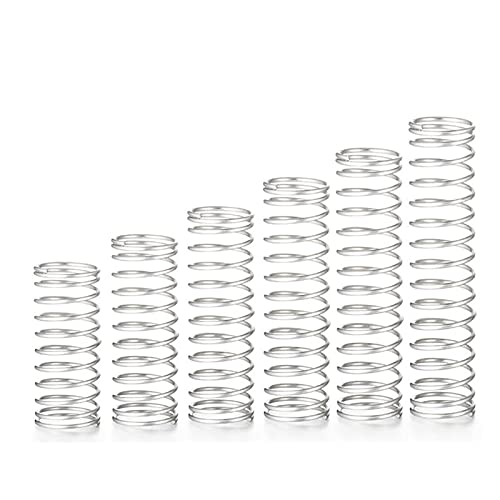 PJLANG 1x7mm, 304 Edelstahl-Kompressionsfeder, Drahtdurchmesser 1mm, Außendurchmesser 7 mm, freie Länge 10-50mm, 1 0PCS.(Length 40mm) von PJLANG