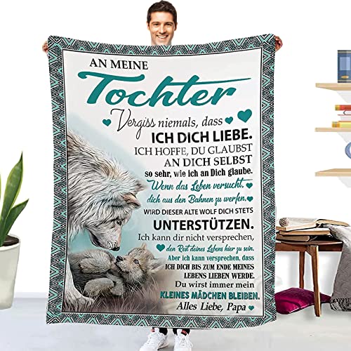 Kuscheldecke An Meine Tochter, Geschenke für Tochter von Papa, Flanelldecke Luftpost Decke Positiv Ermutigen Sie Ihre Tochter zur Liebe Geeignet Für Sofa Reisen Geburtstag, Weihnachten Geschenk von PJLJC