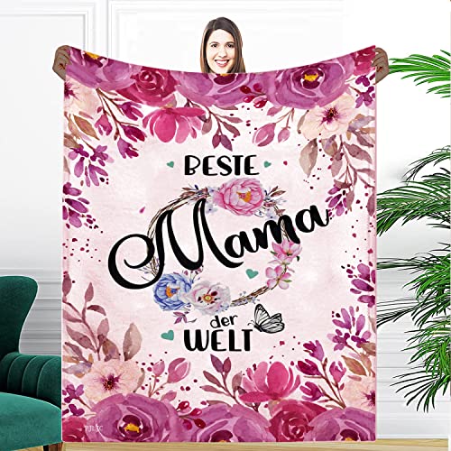 PJLJC Decke an Meine Mama von Tochter Sohn, Kuscheldecke Flauschige Personalisierte Geschenke Muttertagsgeschenk、Geburtstagsgeschenk von PJLJC