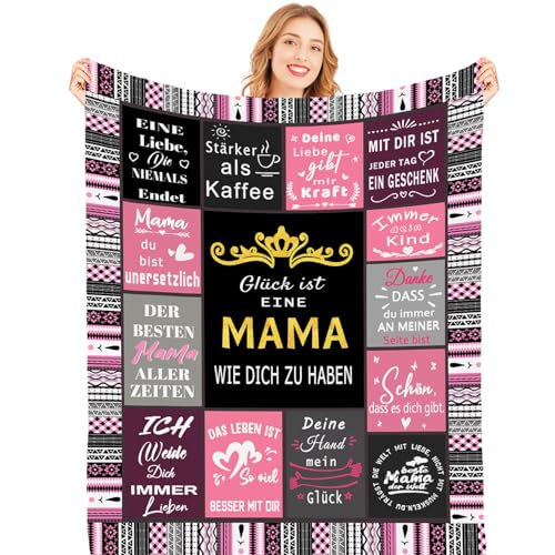 PJLJC Kuscheldecke Geschenk für Mama 150x200 cm - Weiche Wohndecke für Couch & Bett | Ganzjährig gemütlich als Geburtstagsgeschenk oder Muttertagsgeschenk von PJLJC