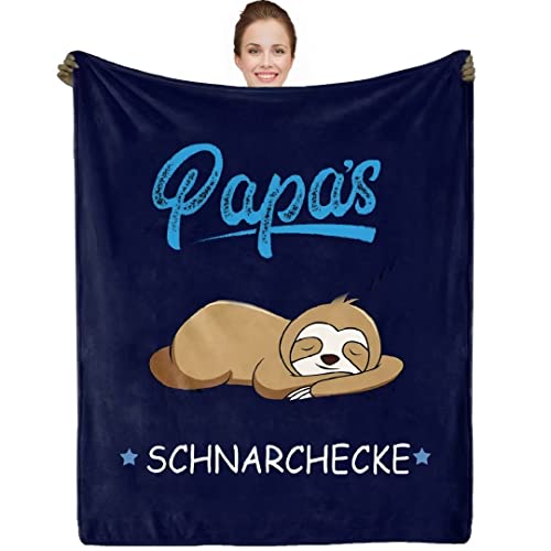 PJLJC Kuscheldecke Papa Geschenk, Eine weiche Faultier-Flanelldecke für Meinen Vater, für Papa personalisiert Decke,Hochwertige Wohndecke, Sofadecke, Fleecedecke, Geburtstags von PJLJC