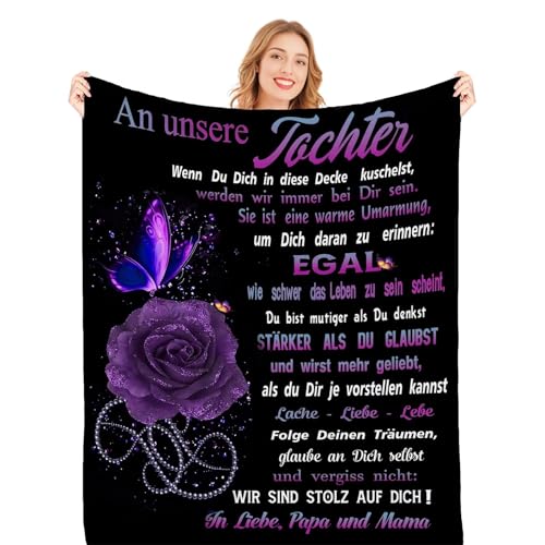 PJLJC Kuscheldecke-Personalisierte Decke an Meine Tochter Geschenk zum Geburtstag,Geschenk für Ihre Tochter Weihnachten oder Anderen besonderen Anlässen, Mutmachende Geschenke für Mädchen PJLJC Kuscheldecke-Personalisierte Decke an Meine Tochter Geschenk zum Geburtstag,Geschenk für Ihre Tochter Weihnachten oder Anderen besonderen Anlässen, Mutmachende Geschenke für Mädchen von PJLJC