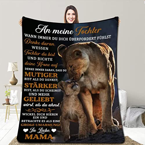 PJLJC Kuscheldecke Personalisierte Geschenke,Decke für Meinen Tochter von Mama,Mutter zu Tochter Briefdecke,Positive Ermutigung und Liebe Tochter Flanelldecke von PJLJC