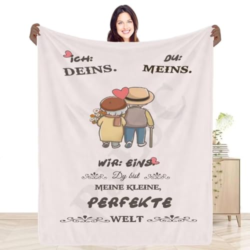 PJLJC Kuscheldecke Personalisierte Geschenke an Meine Frau, Geschenke zum Jahrestag, Geburtstagsgeschenk Hochzeitsgeschenk, Positive Ermutigung und Liebe Nachricht Briefdecke 130 * 150CM von PJLJC