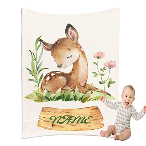 PJLJC personalisierte kuscheldecke Baby Name Decke，Flanell-Decke mit dem Namen und Geburtsdatum Ihres Kindes Geburt jeden kleinen Jungen oder Mädchen von PJLJC