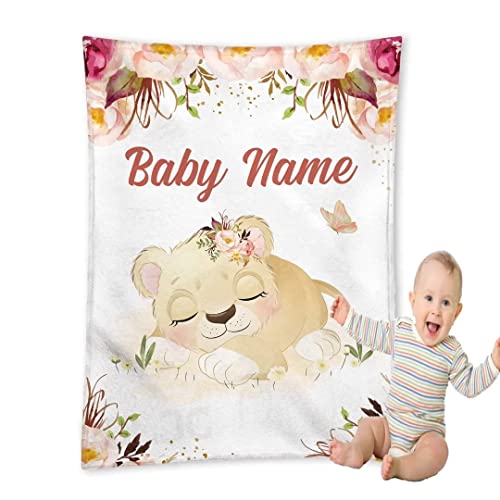 PJLJC personalisierte kuscheldecke Baby Name Decke，Flanell-Decke mit dem Namen und Geburtsdatum Ihres Kindes Geburt jeden kleinen Jungen oder Mädchen von PJLJC