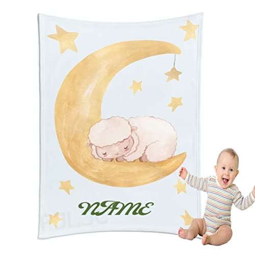 PJLJC personalisierte kuscheldecke Baby Name Decke，Flanell-Decke mit dem Namen und Geburtsdatum Ihres Kindes Geburt jeden kleinen Jungen oder Mädchen von PJLJC