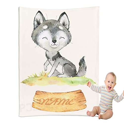 PJLJC personalisierte kuscheldecke Baby Name Decke，Flanell-Decke mit dem Namen und Geburtsdatum Ihres Kindes Geburt jeden kleinen Jungen oder Mädchen von PJLJC