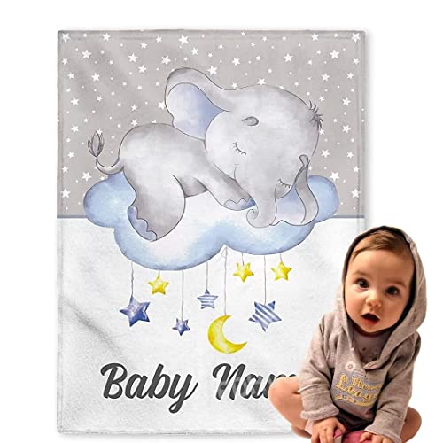 PJLJC personalisierte kuscheldecke -Baby Name Decke，Flanelldecke mit dem Namen und Geburtsdatum Ihres Kindes Geburt jeden kleinen Jungen oder Mädchen von PJLJC