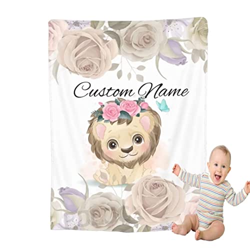 PJLJC personalisierte kuscheldecke Baby Name Decke，Flanell-Decke mit dem Namen und Geburtsdatum Ihres Kindes Geburt jeden kleinen Jungen oder Mädchen von PJLJC