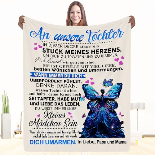 Personalisierte Kuscheldecke An unsere Tochter von Eltern, Mama und Papa zu Positive Ermutigung und Liebe Tochter Flauschige Geschenk, Geschenk für Tochter Mädchen Geburtstags von PJLJC