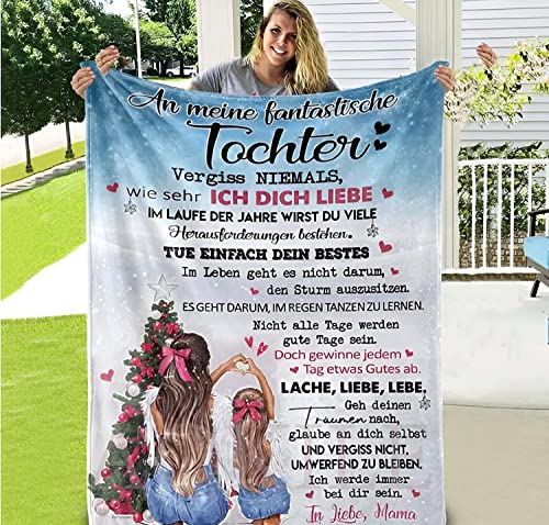 PJLJC Personalisierte Kuscheldecke Geschenke an Meine Tochter von Mutter, Super Weiche Decke, Decke von Mama zu Tochter Luftpost Decke Positiv Ermutigen Sie Ihre Tochter von PJLJC
