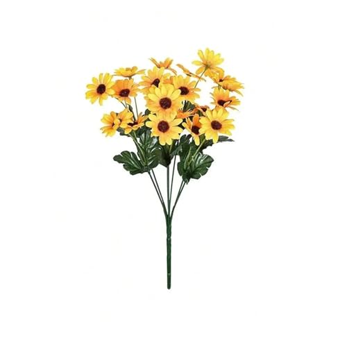 PJQUEKAIPJ Nahezu natürlich 2/4 stücke Künstliche Blume Seide Gelb Kleine Daisy Hochzeit Braut Bouquet Hause Vase Clipping Dekoration Zugang Künstliche Blumen(2pcs) von PJQUEKAIPJ