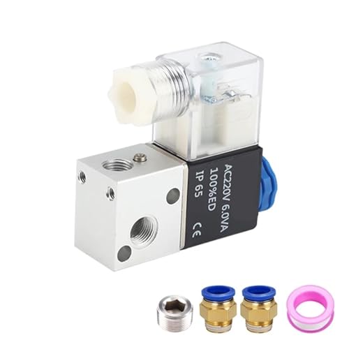 3V1-M5 3V1-06 AC110V AC220V DC12V 24V Luftkompressorventil 1/8" NC Normalerweise geschlossenes pneumatisches Aluminium-Magnetventil(Only 3V1-06,DC12V) von PJVPEJOD