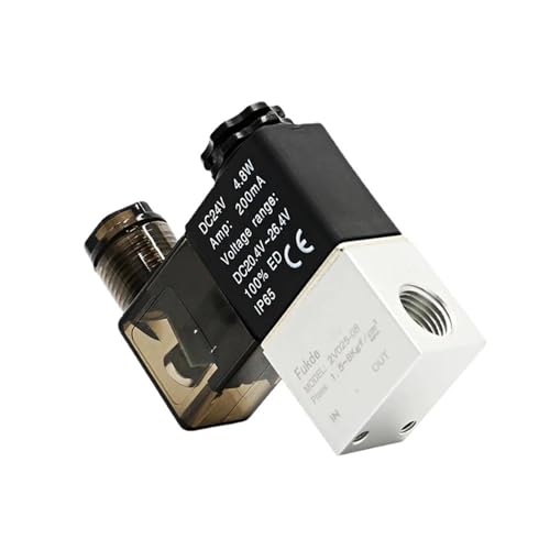 Luftmagnetventile 2V025-08 2 Positionen 2 Anschlüsse 1/4 Zoll Normalerweise geschlossenes Ventil Pneumatisches Magnetventil 12 V 24 V 110 V 220 V(2v025-08 W Btpc1202,AC110) von PJVPEJOD