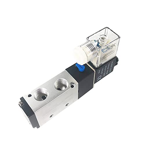 PJVPEJOD 4V210-08 Pneumatisches Magnetventil, elektrisches Magnetventil, 5-Wege-Anschluss, 2 Positionen, Gas, 12 V, 24 V, 220 V, Anschluss 1/4 Quot; Magnetventil 1St(Only Valve,AC220V) von PJVPEJOD