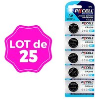 25 Stück Knopfzellen CR2016 3V 75mAh Lithium Pkcell von PKCELL
