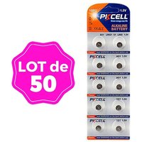 50 Stück Knopfzellen AG1 Super Alkaline 1.5V Pkcell von PKCELL