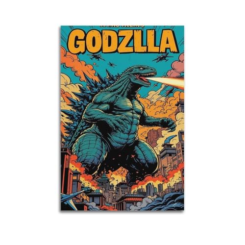 PKEUEHXTO Godzilla Maxi-Poster, Motiv: König der Monster, dekoratives Gemälde, Leinwand, Wandposter und moderne Familienschlafzimmer-Dekoration, 30 x 45 cm PKEUEHXTO Godzilla Maxi-Poster, Motiv: König der Monster, dekoratives Gemälde, Leinwand, Wandposter und moderne Familienschlafzimmer-Dekoration, 30 x 45 cm von PKEUEHXTO
