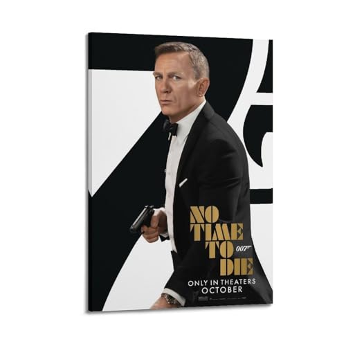 PKEUEHXTO James Bond Filmposter "No Time to Die", dekoratives Gemälde, Leinwand, Wandposter und moderne Familienschlafzimmer-Dekoration, 40 x 60 cm PKEUEHXTO James Bond Filmposter "No Time to Die", dekoratives Gemälde, Leinwand, Wandposter und moderne Familienschlafzimmer-Dekoration, 40 x 60 cm von PKEUEHXTO